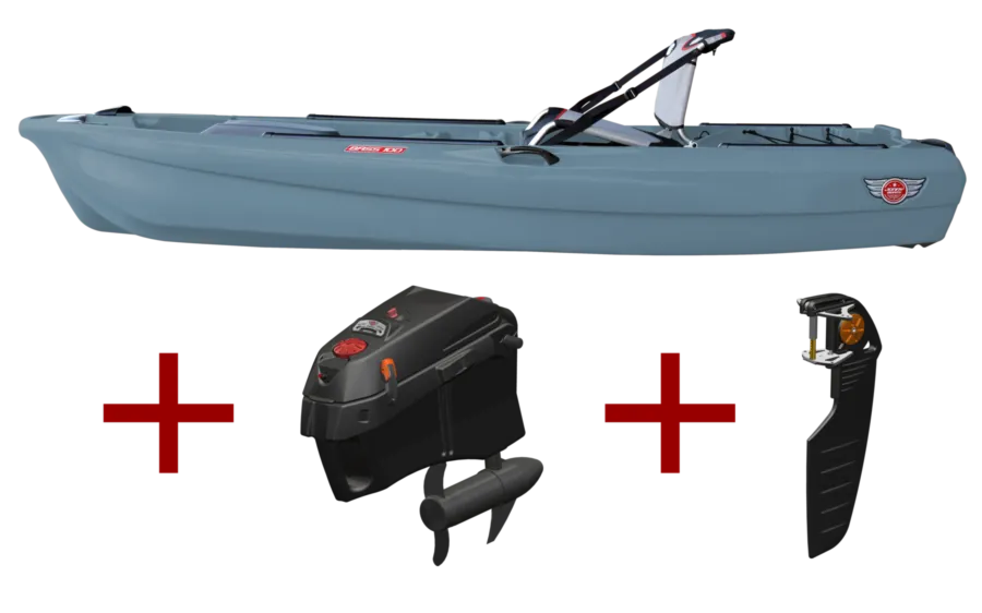 Bass boat with electric trolling motor