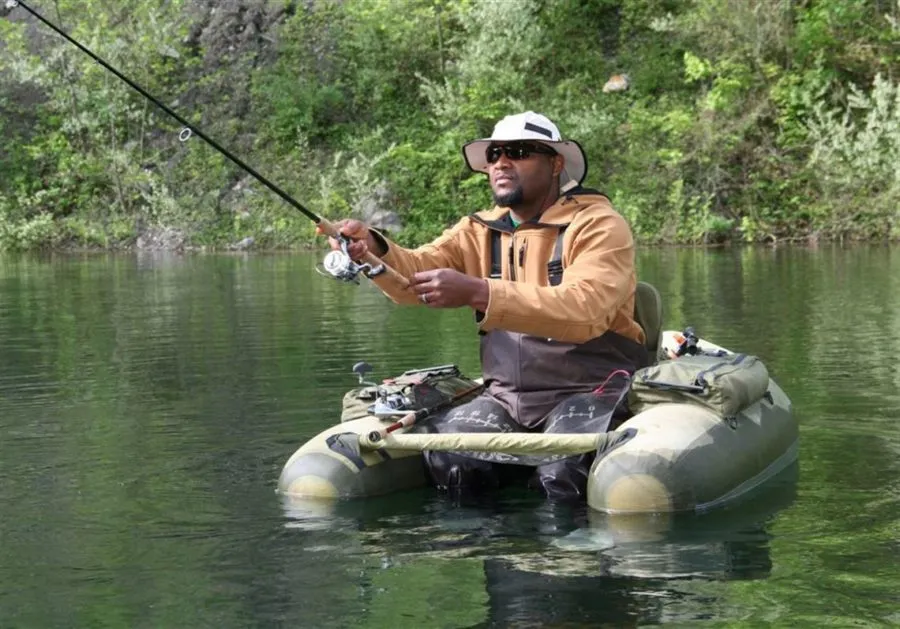 Belly boat fishing