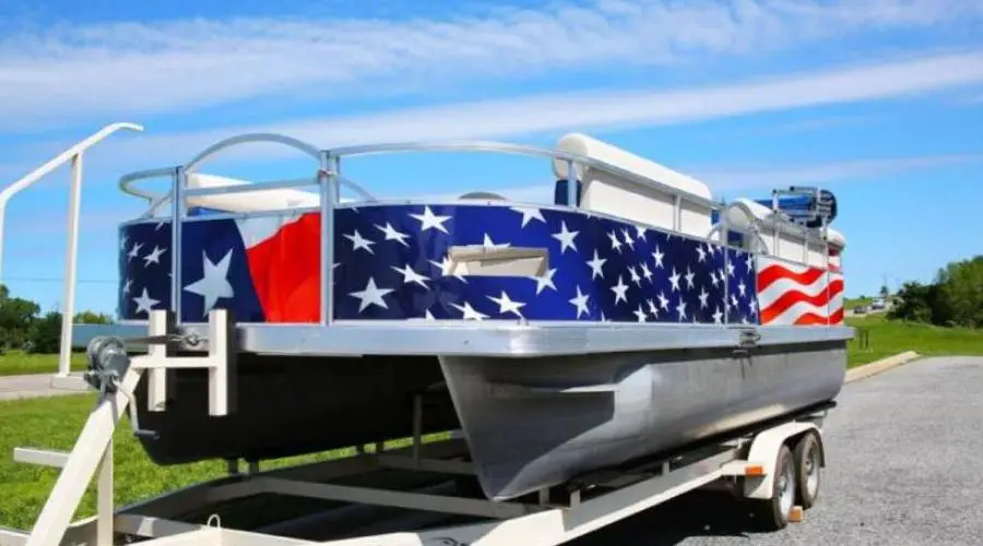 Old Glory Pontoon Boat Wrap