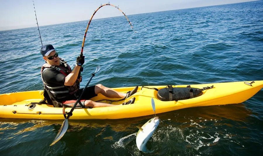 fishing on a kayak