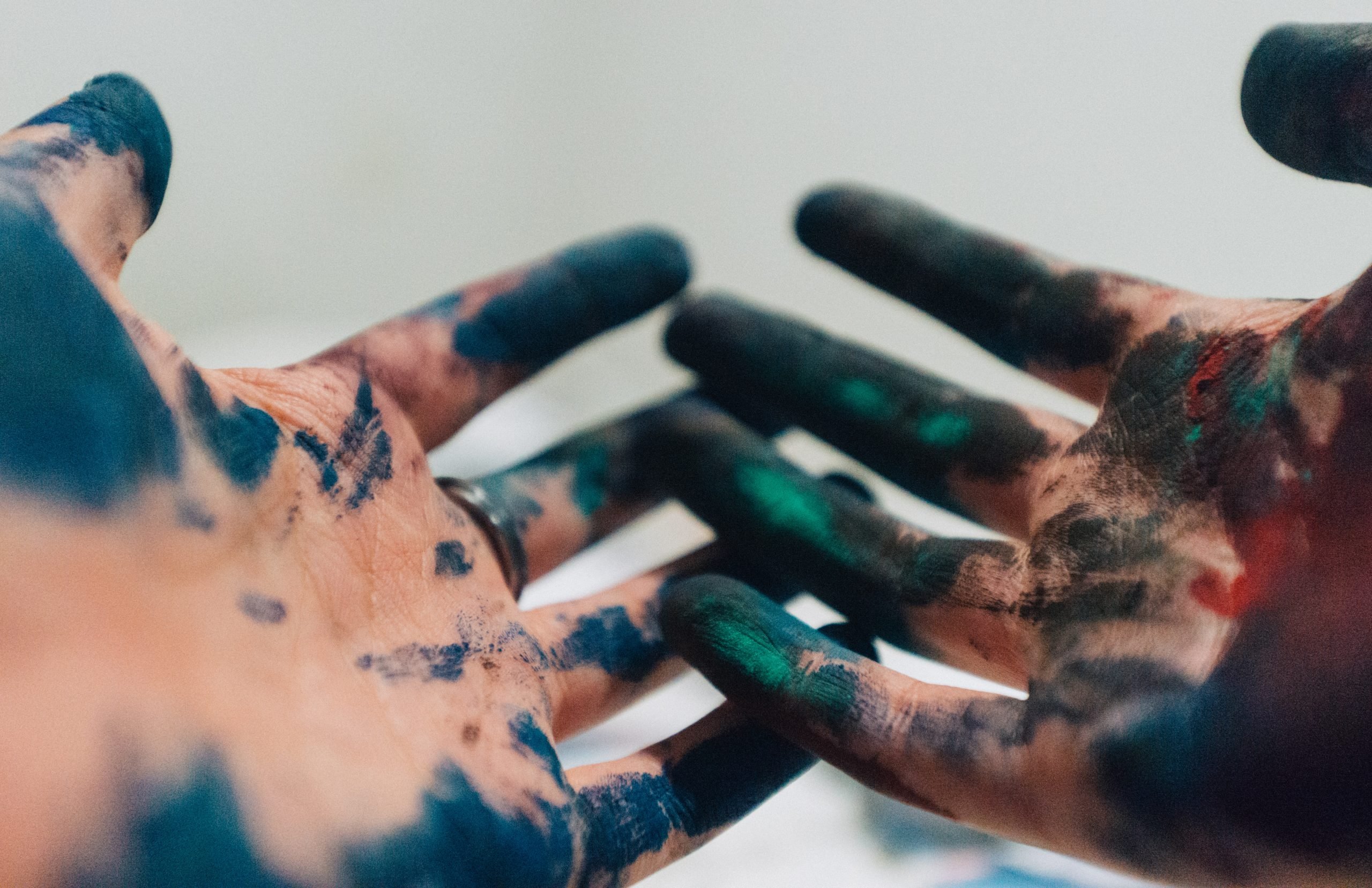 Paint on the hand