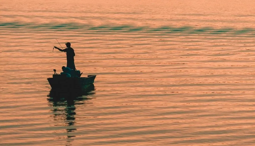 One man fishing