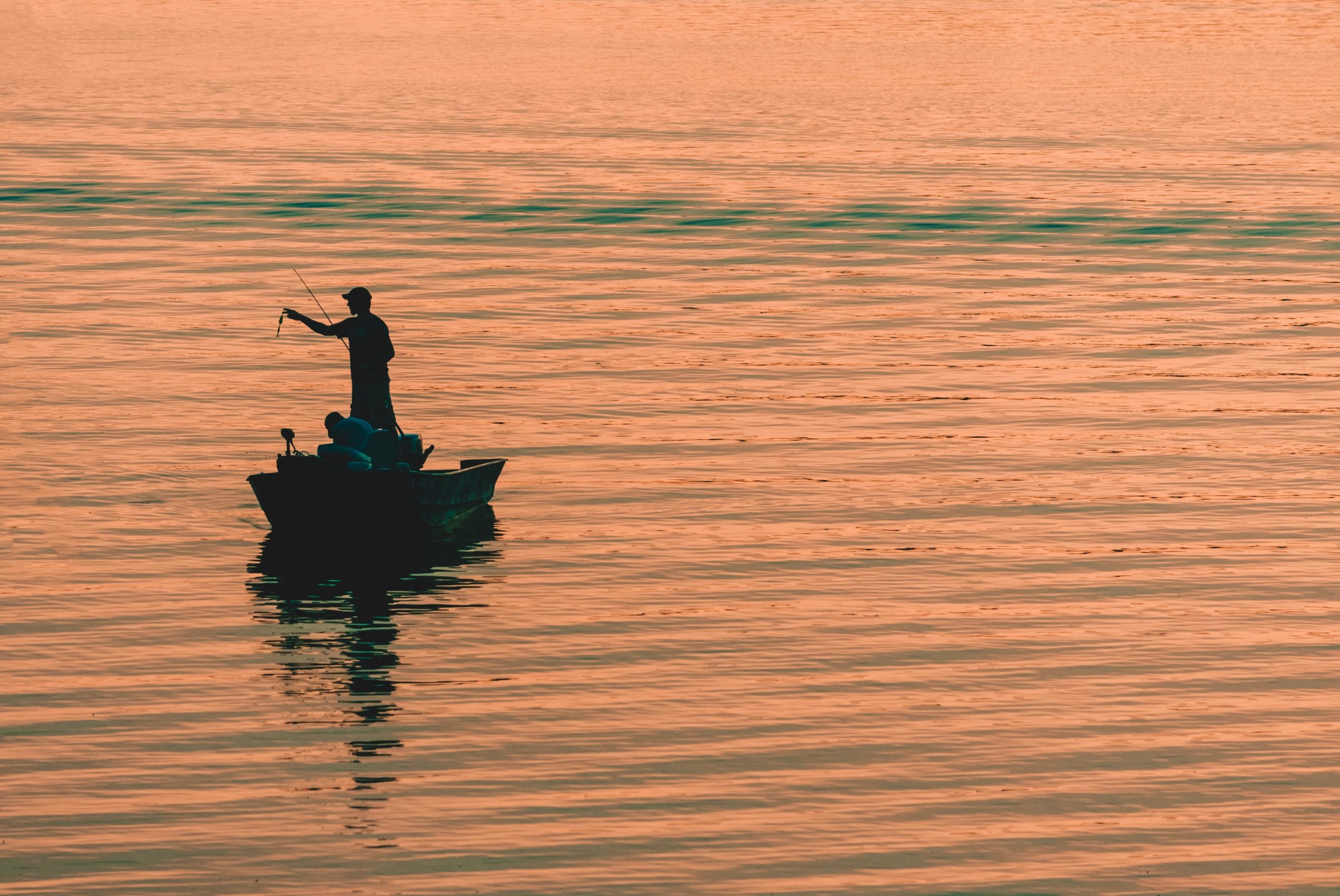 One man fishing