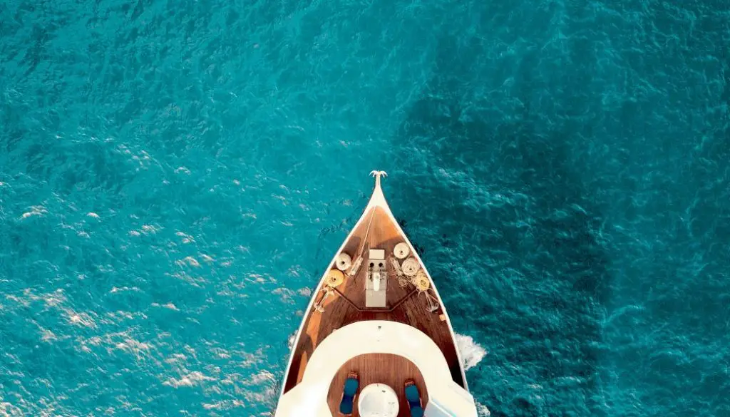 Bass Boat and blue sea