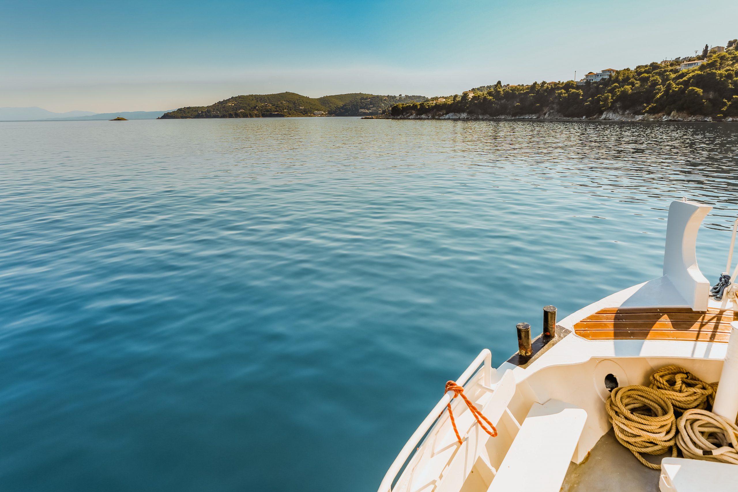 White boat with seat