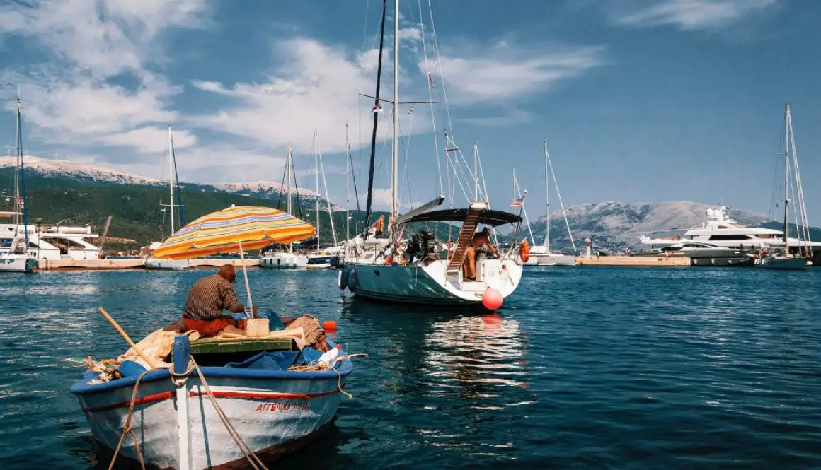 Boat with umrella
