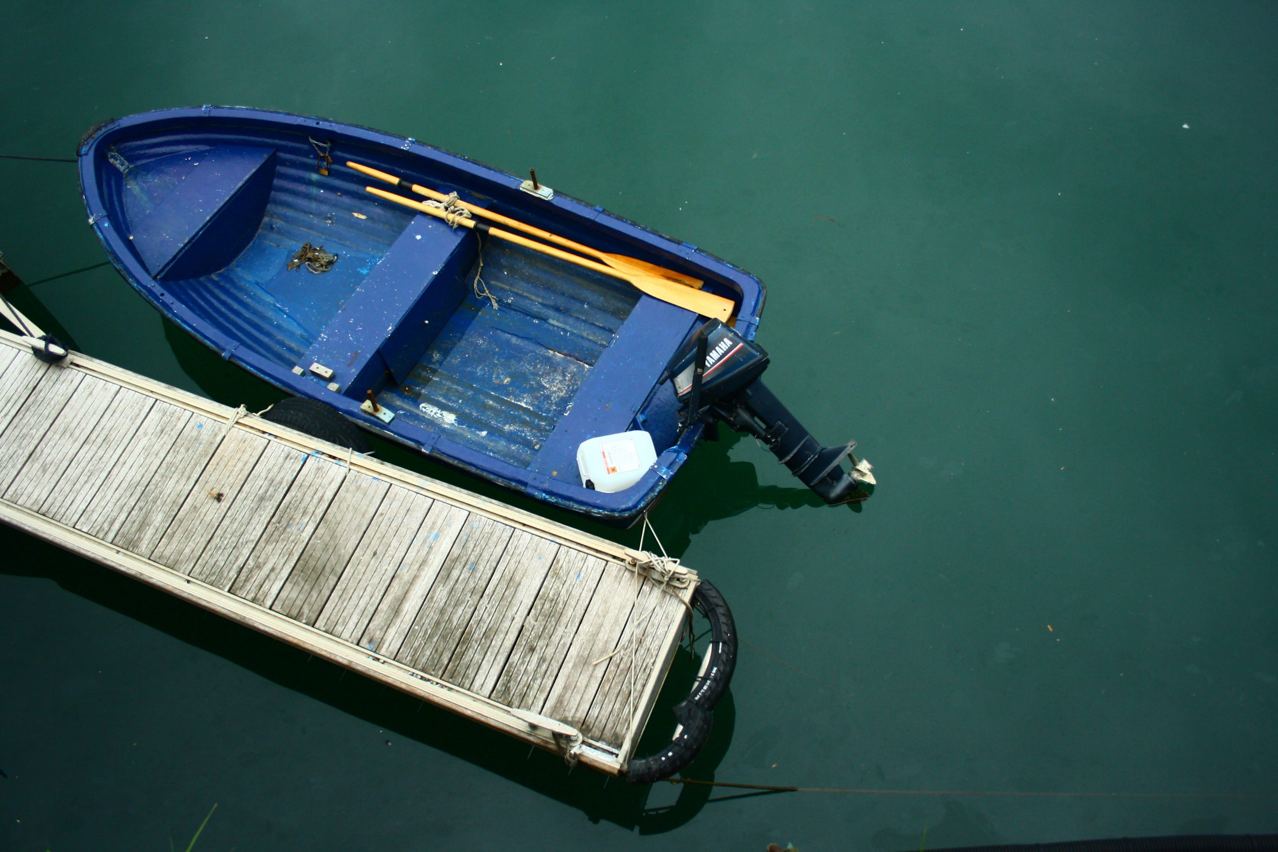 Blue bass boat